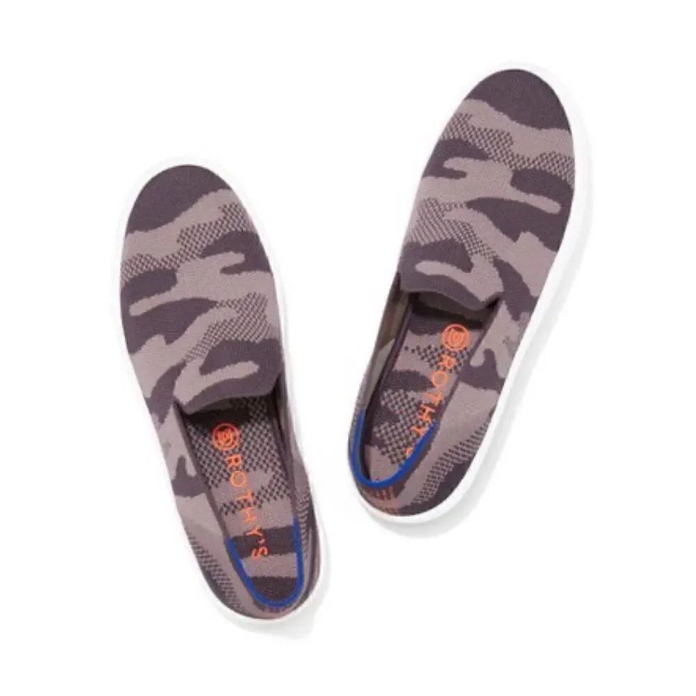 RARE Rothys Retired The Sneaker Taupe Camo Loafers Shoes sneakers 10 NEW